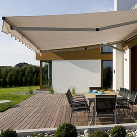big and modern terrace awning on private house deck