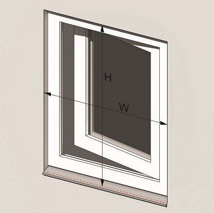 measuring window for roller shutters