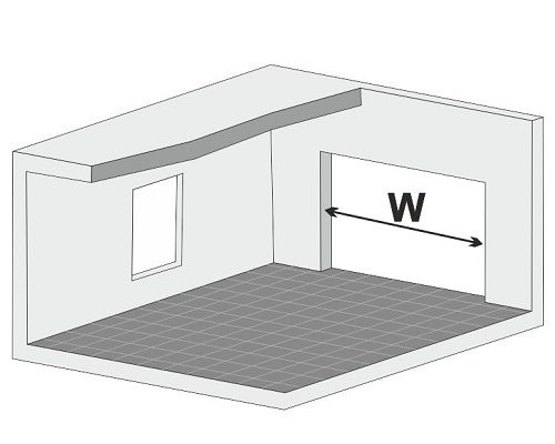 garage door width measurment